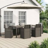  Vrtni set za objed s jastukom 7 pcs Svjetlosiva PP | shoptok.hr