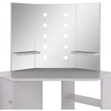 vidaXL Kutni toaletni stolić LED siva boja betona 111 x 54 x 141,5 cm | shoptok.hr