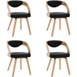 Furnova Jedilni stoli 4 kosi črni ukrivljen les in umetno usnje, (21928995) | Shoptok.si