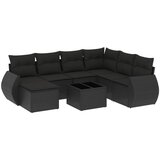  The Living Store Vrtna sedežna garnitura 8-delna z blazinami črn poli ratan - Vrtna Sedežna Garniture, (21463015) | Shoptok.si