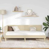 vidaXL Kutni okvir kreveta Ostalo s uzglavljem Krema 80 x 200 cm | shoptok.hr