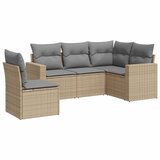 Maison Chic Seti vrtnega pohištva - Vrtna garnitura - Vrtni pohištvo set 5-delna z blazinami bež poli ratan, (21815251) | Shoptok.si