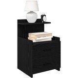 vidaXL Nočne omarice 2 kosa z 2 predaloma črne 40x36,5x62 cm | Shoptok.si