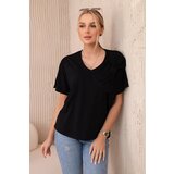 Kesi Cotton blouse with decorative bow black | Shoptok.si
