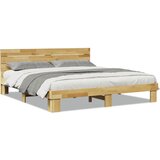 Maison Chic Posteljni okvir - Dvoposteljna postelja - Zakonska postelja z vzglavjem brez vzmetnice 180x200 cm, (21692665) | Shoptok.si