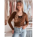 DStreet Sweter damskie krótki one size z kokardką LAMURE brązowy | shoptok.hr