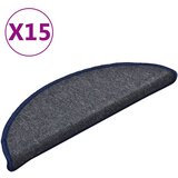  Prostirke za stepenice 15 kom 56x17x3 cm tamno sive i plave poluokrugle | shoptok.hr