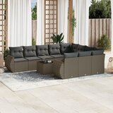 vidaXL 11-dijelni set vrtnih sofa poliratan s jastucima svijetlosivi | shoptok.hr