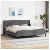 vidaXL Okvir kreveta s madracem Tamnosiva 180 x 200 cm Baršun - Tamno siva 180 x 200 cm | shoptok.hr