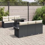  7-delni set vrtnih kavčev z blazinami Črna Poli ratan, (22090904) | Shoptok.si