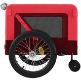 Prikolica za bicikl za ljubimce crveno-crna tkanina i željezo | shoptok.hr