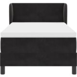 vidaXL Box Spring postelja z vzmetnico Črna 90x200 cm Žamet | Shoptok.si