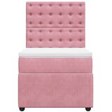 Box spring krevet s madracem ružičasti 90x190 cm baršunasti | shoptok.hr