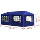 vidaXL Šator za zabave 3 x 6 m plavi | shoptok.hr