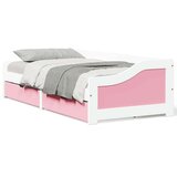 vidaXL Dnevni krevet s 2 ladice bez madraca IRUN bijelo&roza 90x200 cm | shoptok.hr