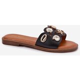 Boto Women's Flat Sandals With Golden Studs Black Nalothiel | ePonuda.com