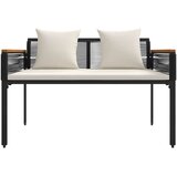  Zunanja klop Črna in krem bela 117 x 54 x 74.5 cm poli ratan, (5000272967) | Shoptok.si