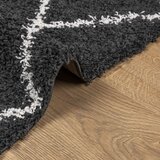  Čupavi tepih PAMPLONA s visokim vlaknima crni-krem 240 x 340 cm | shoptok.hr