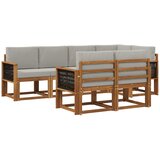 vidaXL Zunanja garnitura za sedenje 7 pcs Naravna in svetlo siva, (5000281890) | Shoptok.si
