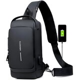 IZMAEL Torba preko ramena s USB punjenjem protiv krađe - Crna | shoptok.hr