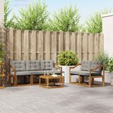  Set vanjskih sofa 6 kom. Prirodna i svijetlo siva | shoptok.hr