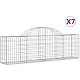  Obokana gabionska košara 7 kosov 200x30x60/80cm cinkano železo, (20757827) | Shoptok.si