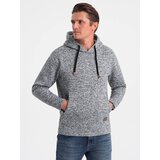 Ombre Bluza męska nierozpinana kangurka z kapturem - szary melanż | Shoptok.si