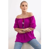 Kesi Spanish blouse with decorative sleeves dark purple
