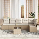  Sjedeća garnitura za vrt 7 kom. Bež i krema poliratan 287 x 122 x 85 cm | Shoptok.si