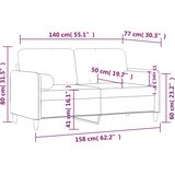  Dvosjed s ukrasnim jastucima tamnosivi 140 cm baršunasti | shoptok.hr