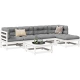 vidaXL 6-dijelni set vrtnih sofa bijeli od masivne borovine | shoptok.hr