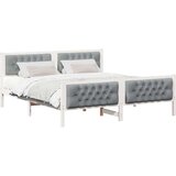 vidaXL Konstrukcija postelje z vzglavjem Svetlo siva 180 x 200 cm | Shoptok.si