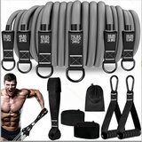 INF 12-delni (300 lbs) večnamenski komplet elastičnih trakov za vadbo doma Black Orange, (5000314042) | Shoptok.si