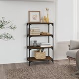 vidaXL Knjižna omara rjav hrast 60x33x100 cm inženirski les in jeklo Cene