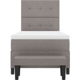  Postelja s škatlastim vzmetenjem z vzmetnico in klopjo taupe 100x200 cm tkanina, (22083127) | Shoptok.si
