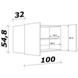 XXXL Kuhinjska Zgornja Omarica Alba, Bela, Š. 100 Cm | Shoptok.si