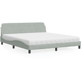 vidaXL Krevet s madracem svjetlosivi 180x200 cm baršunasti | shoptok.hr