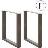  Noge za blagovaonski stol U-oblik 2 kom Prirodni čelik 80 x (72-73) cm Čelik | shoptok.hr