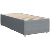 Krevet s box springom madracem i LED-om Svjetlosiva Tkanina - Svjetlosiva Jjedan Prošiveno gumbima | shoptok.hr