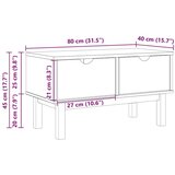 vidaXL Klupa za predsoblje OTTA 80 x 40 x 45 cm od masivne borovine | shoptok.hr