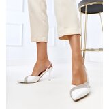 Gemre White open-heeled sandals with rhinestones Lura | ePonuda.com