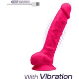 SilexD Model 1 Vibrating Premium Silicone Dual Density Dildo 8" Pink Cene