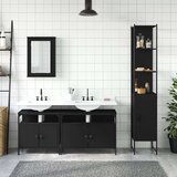  4-dijelni set kupaonskog namještaja crni od konstruiranog drva | shoptok.hr