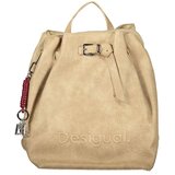 Desigual ženski ruksak s vezicom i metalnim lančićem bež Cijene