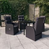 vidaXL 5-dijelni vrtni blagovaonski set s jastucima crni Cijene