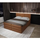 MID.YOU POSTELJA BOXSPRING 160 cm x 200 cm , les, tekstil, leseni material opečnato rjava | Shoptok.si
