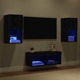 TV zidni ormari Zidne 4 pcs Crni hrast Konstruirano drvo | Eponuda.com