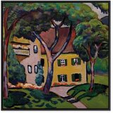  Slika - August Macke – Staudacherhaus in Tegernsee 80x80 U crnom drvenom okviru | shoptok.hr