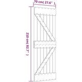  Klizna vrata Prirodna i crna 70 x 210 cm Čvrsta borovina | shoptok.hr
