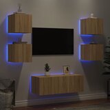  The Living Store Komplet TV omaric LED 6-delni sonoma hrast inženirski les - Stenska TV Enota, (21555762) Cene